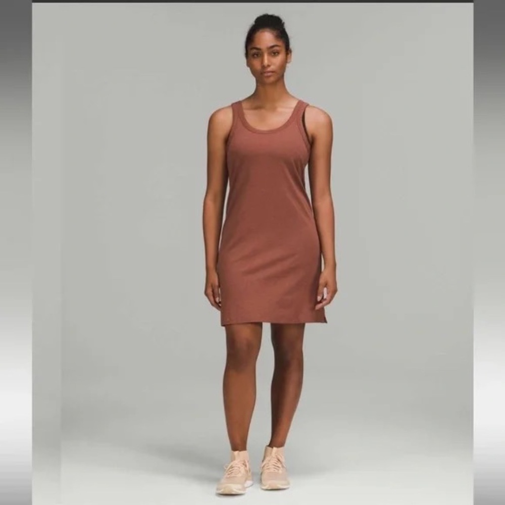Lululemon Classic-Fit Cotton-Blend Scoop Dress Ancient Copper 45631